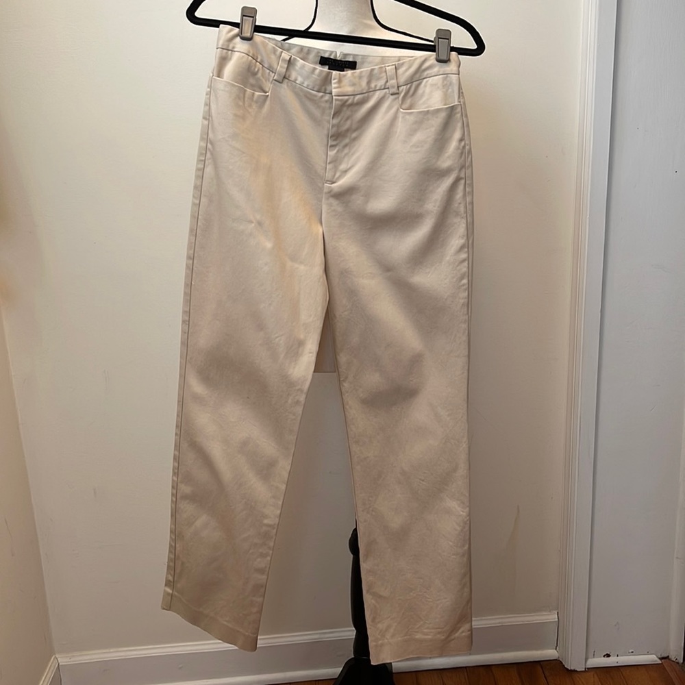 The Limited Cream/Tan Straight-Leg Pants